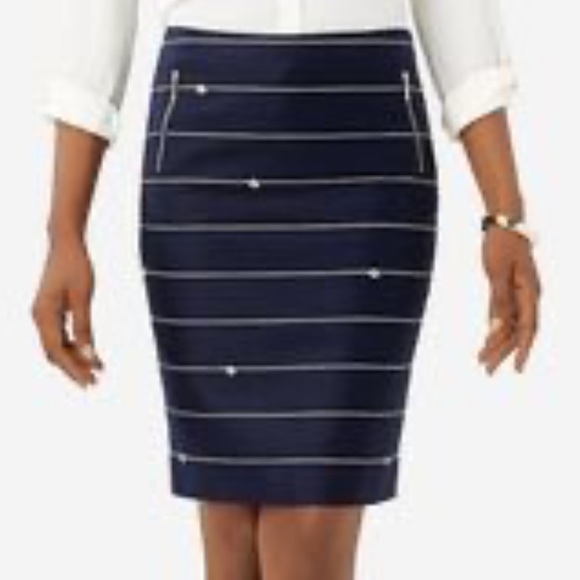 The Limited Jacquard Blue Nautical Rope Skirt Gold Accents - Picture 5 of 6